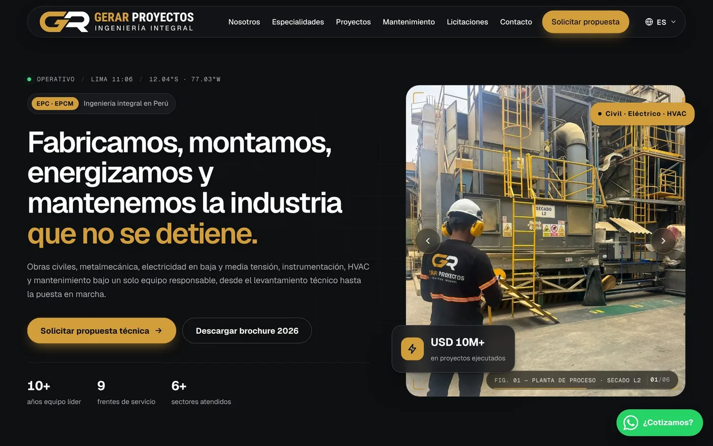 Sitio web de Gerar Proyectos