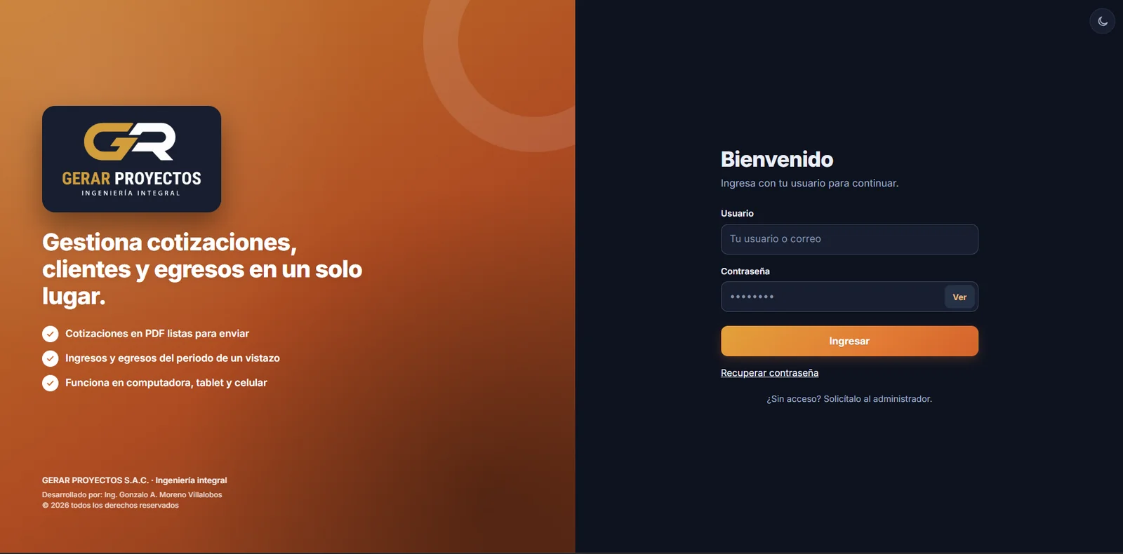 Inicio de sesión