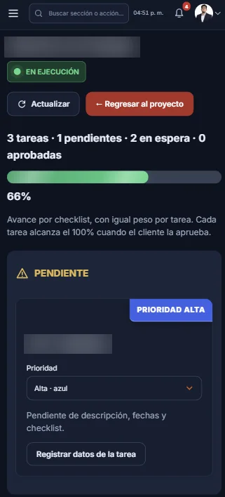 Tareas en celular