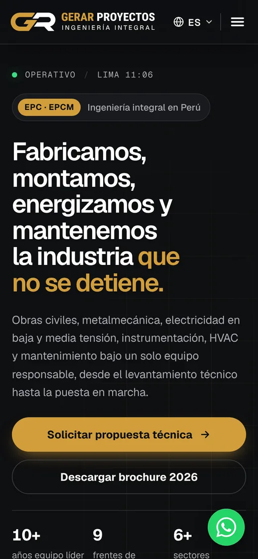 gerarproyectos.com en celular