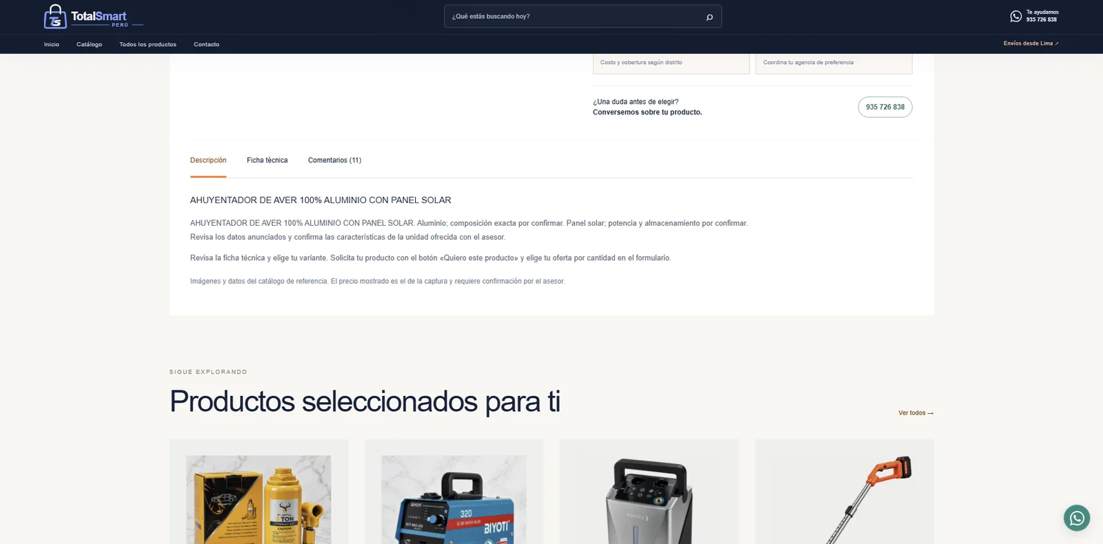 Descripción y productos relacionados