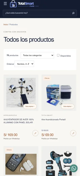 Catálogo en celular