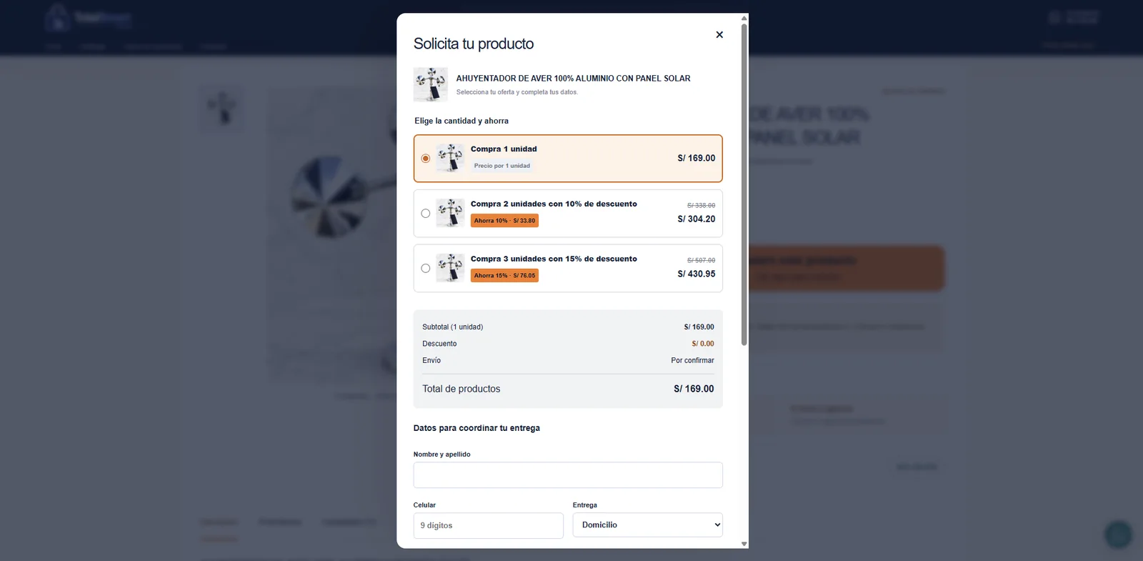 Formulario de solicitud